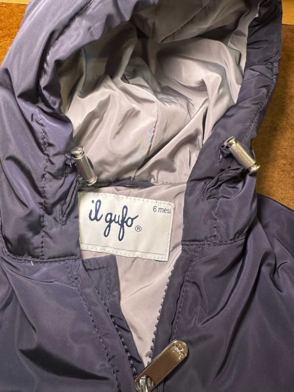 il gufo Navy Hooded Rain Jacket - 6M